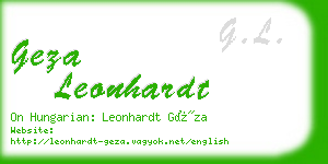 geza leonhardt business card